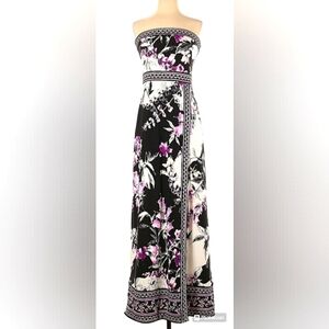 White House Black Market Floral Strapjless Column Tube Maxi Dress, Size XS